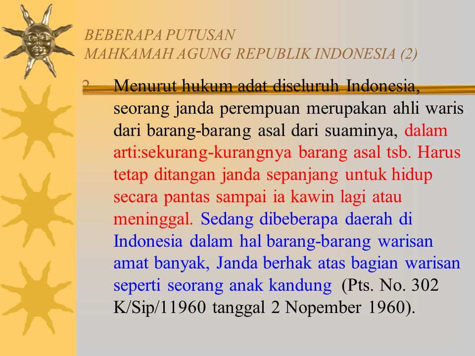 BEBERAPA PUTUSAN MAHKAMAH AGUNG REPUBLIK INDONESIA (2)