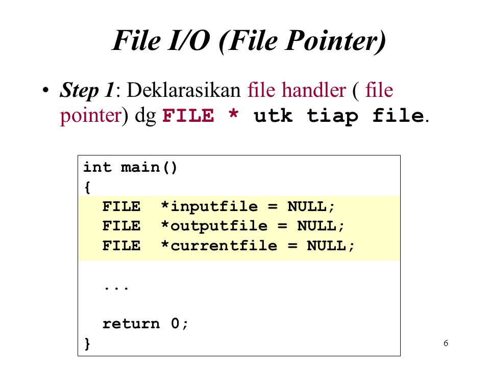 File I/O (File Pointer)