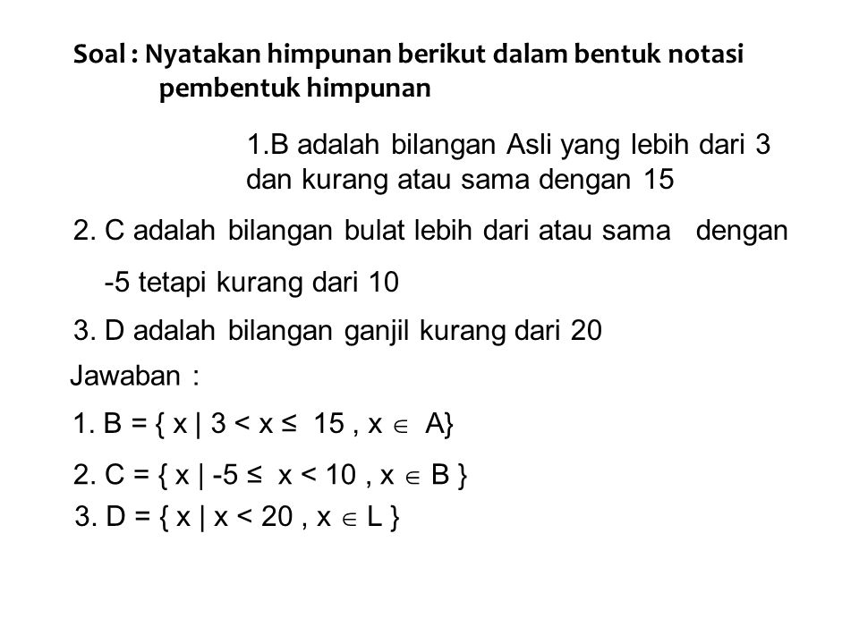 Contoh Soal Dan Jawaban Himpunan Yang Sama