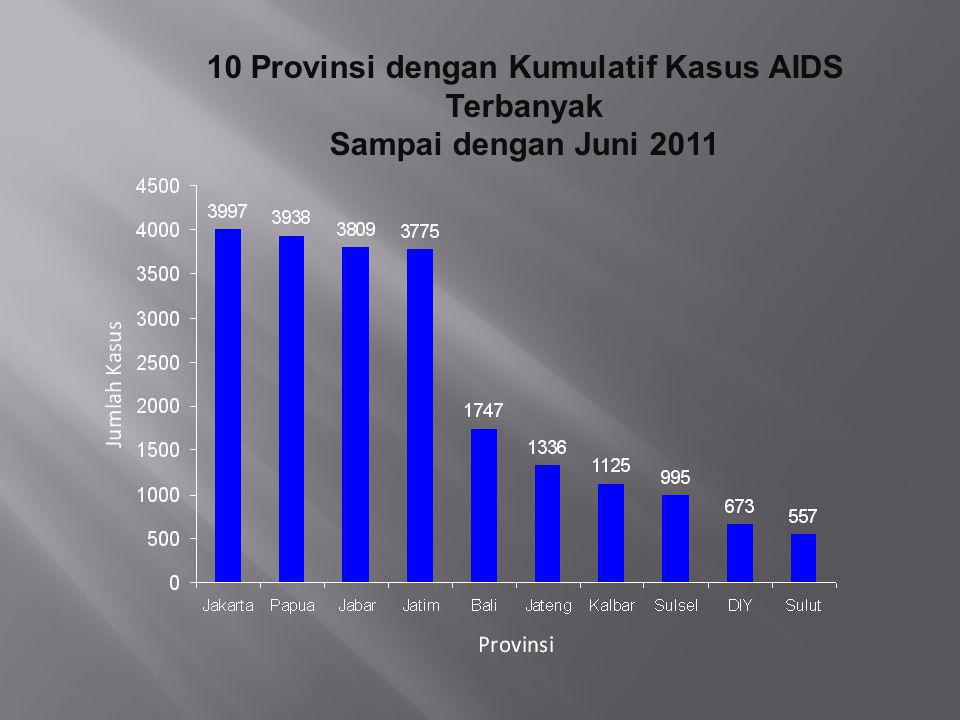 10 Provinsi dengan Kumulatif Kasus AIDS Terbanyak