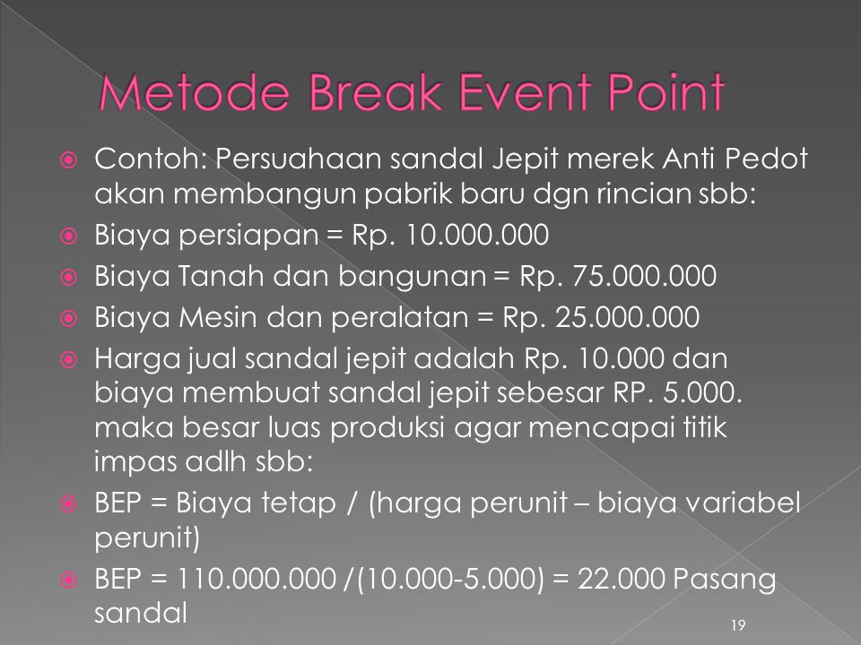 Metode Break Event Point