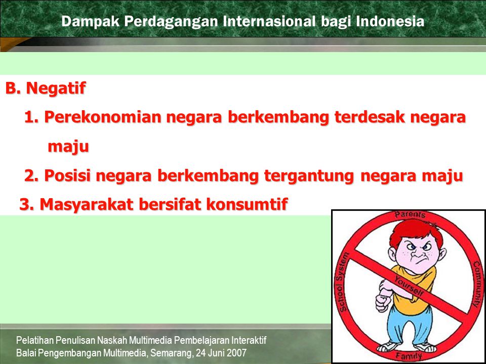 Dampak Perdagangan Internasional bagi Indonesia