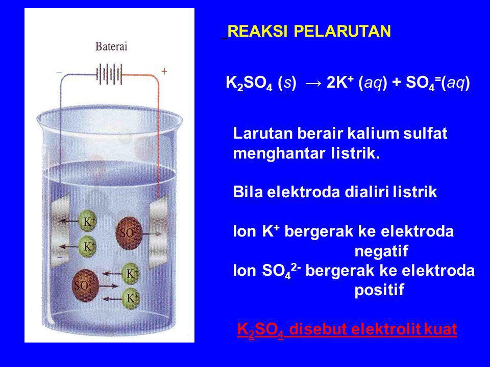 K2SO4 (s) → 2K+ (aq) + SO4=(aq)