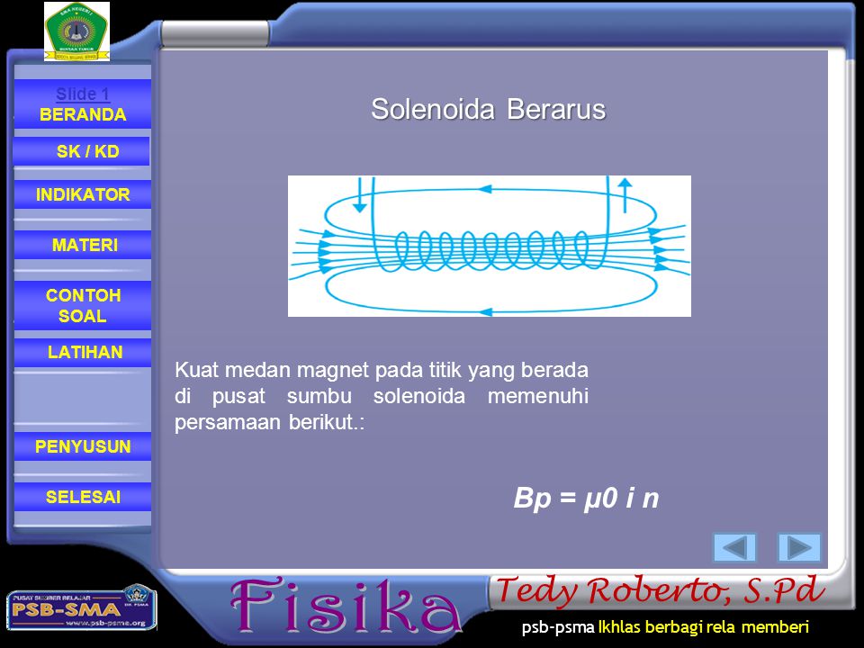 Solenoida Berarus Bp = μ0 i n