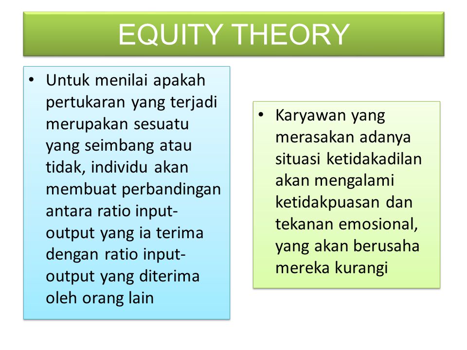 EQUITY THEORY