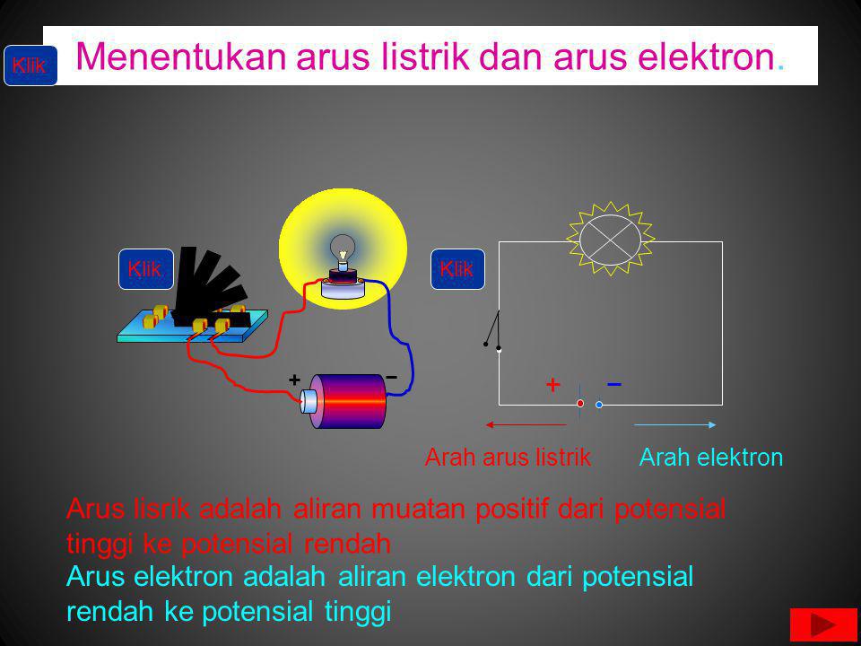 Menentukan arus listrik dan arus elektron.
