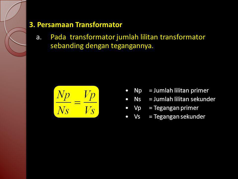 3. Persamaan Transformator