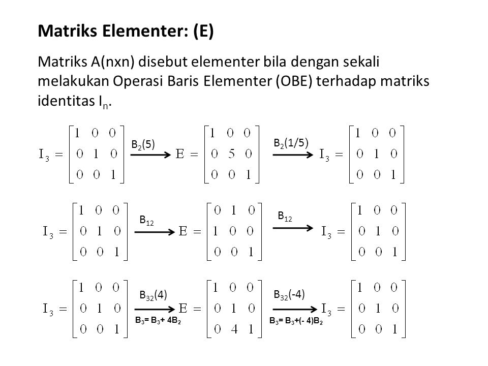 Operasi Baris Elementer Pada Matriks