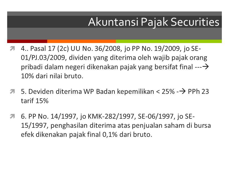Akuntansi Pajak Securities