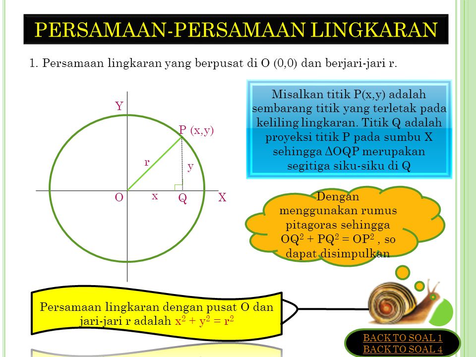 Soal persamaan lingkaran kelas 11