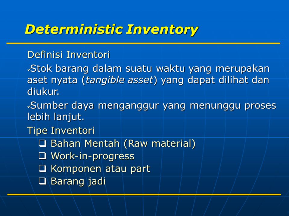 Deterministic Inventory