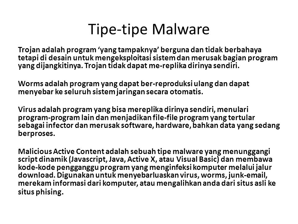 Tipe-tipe Malware