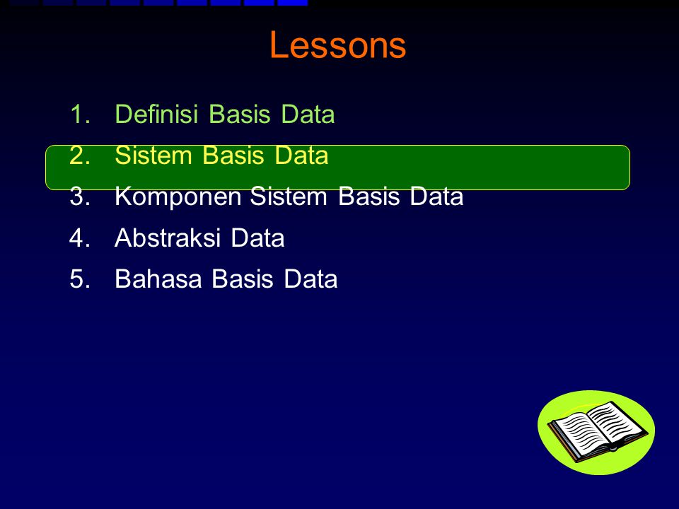Lessons Definisi Basis Data Sistem Basis Data