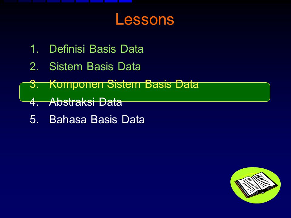 Lessons Definisi Basis Data Sistem Basis Data