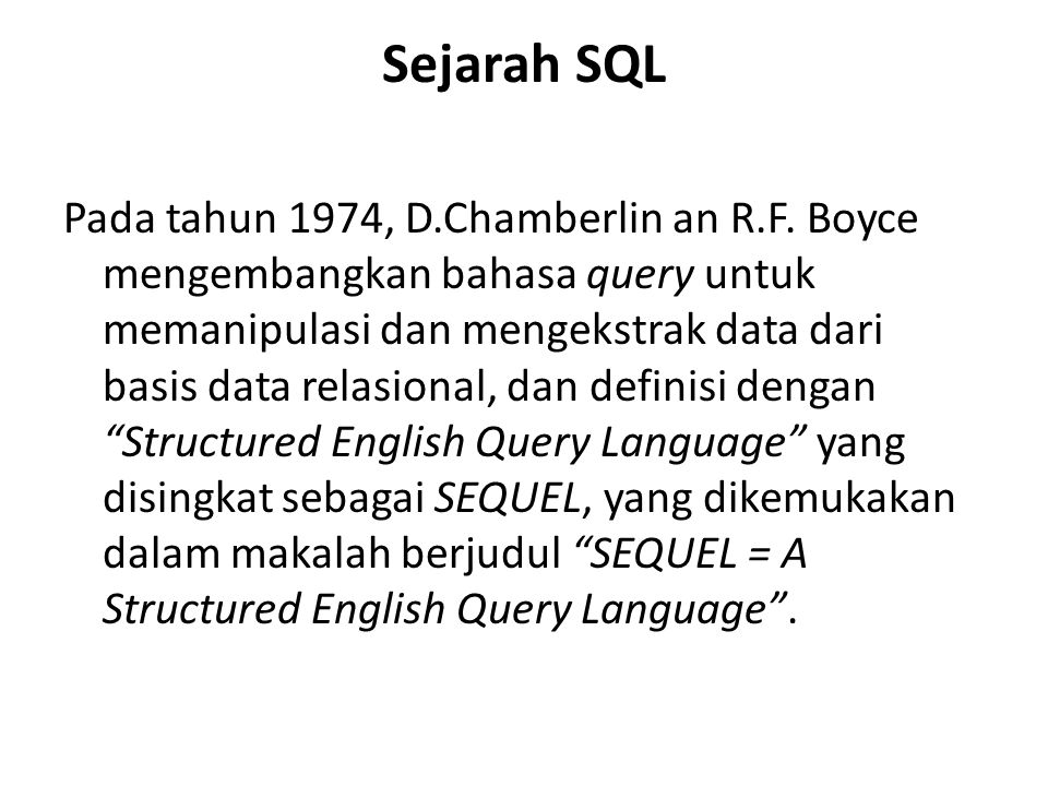 Sejarah SQL