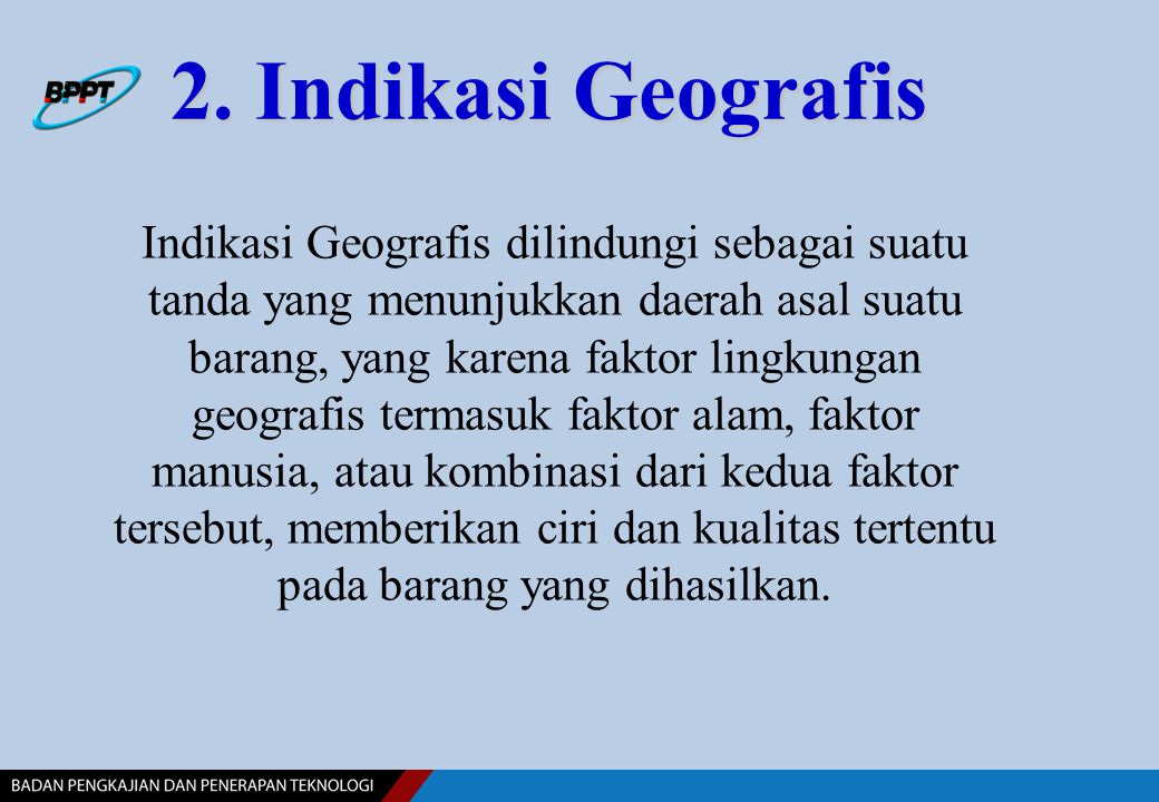 2. Indikasi Geografis
