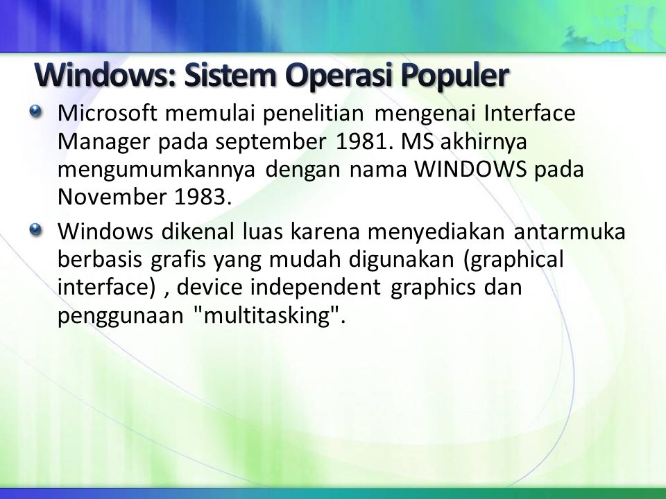 Windows: Sistem Operasi Populer