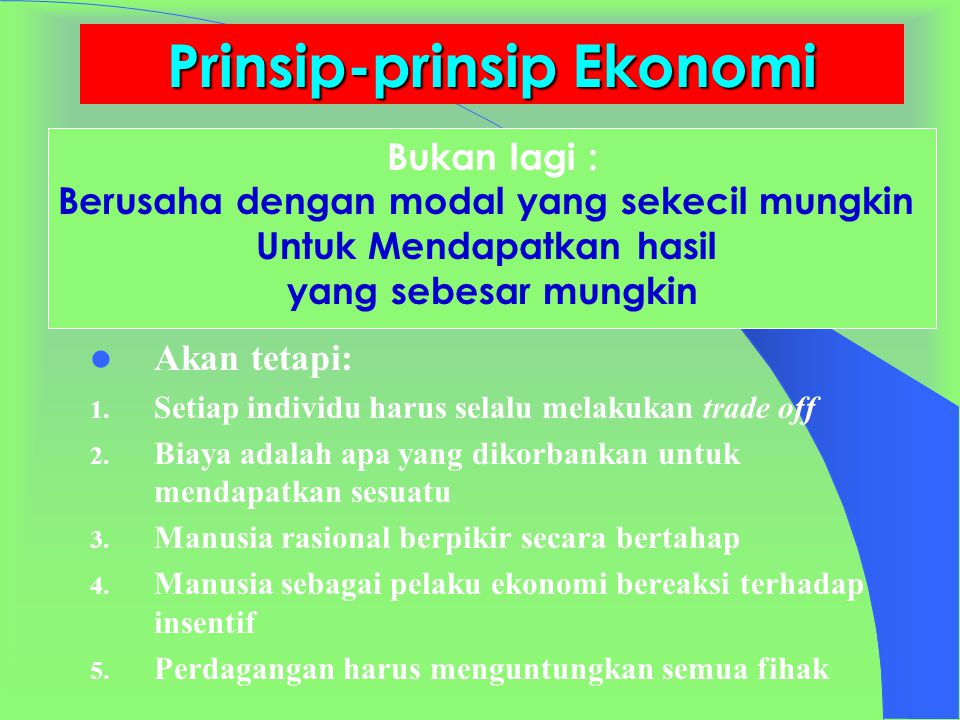 Prinsip-prinsip Ekonomi