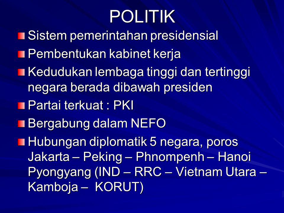 POLITIK Sistem pemerintahan presidensial Pembentukan kabinet kerja