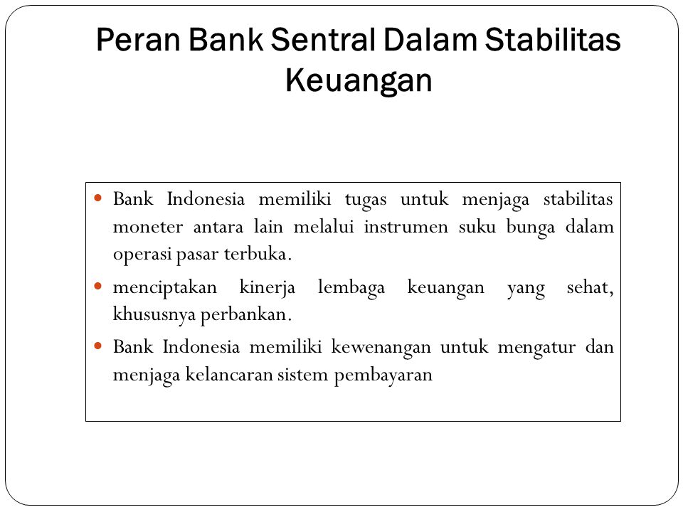 Peran Bank Sentral Dalam Stabilitas Keuangan