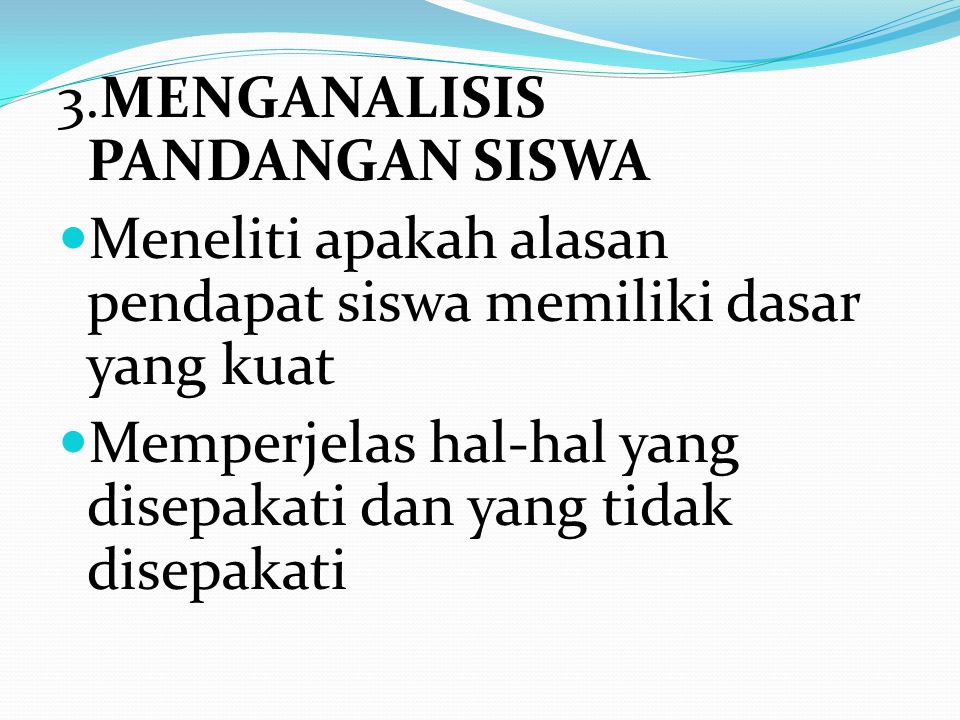 3.MENGANALISIS PANDANGAN SISWA