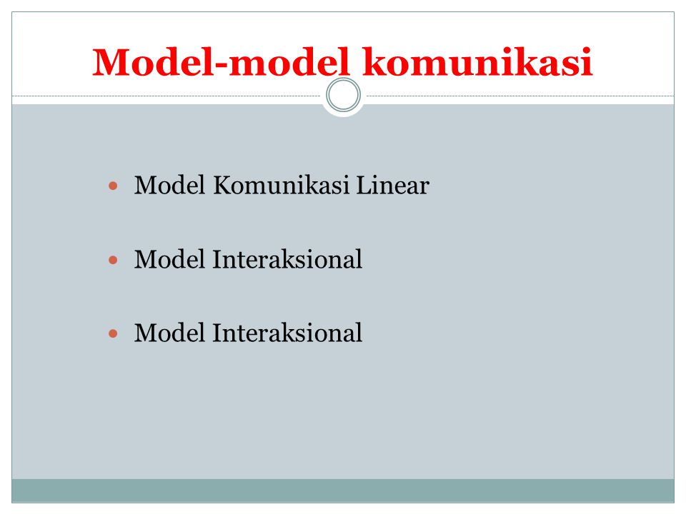 Model-model komunikasi