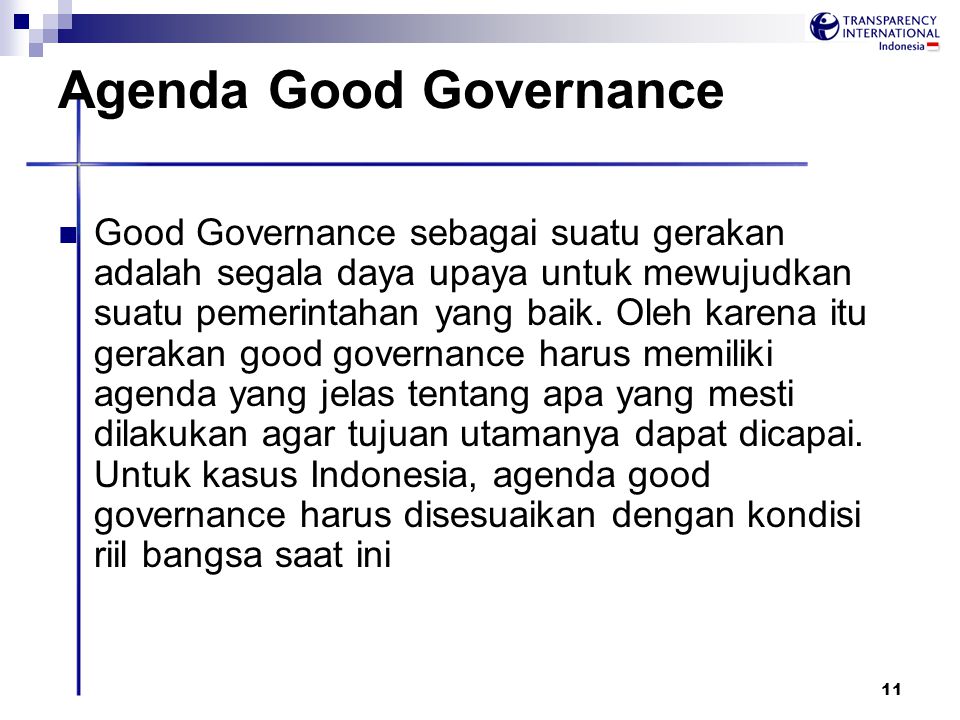 Agenda Good Governance