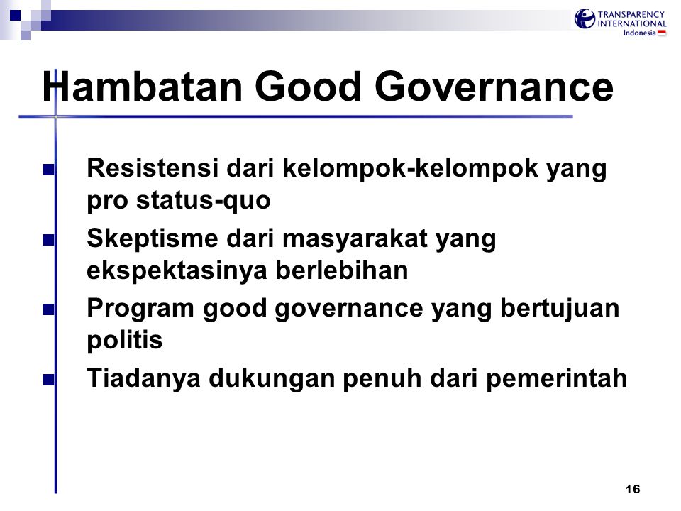 Hambatan Good Governance