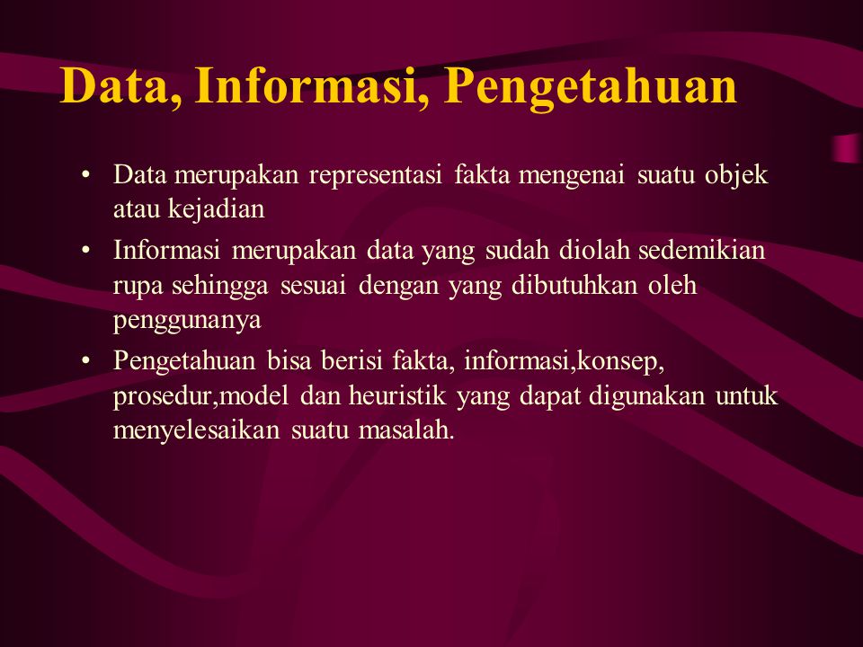 Data, Informasi, Pengetahuan