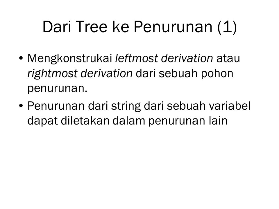 Dari Tree ke Penurunan (1)
