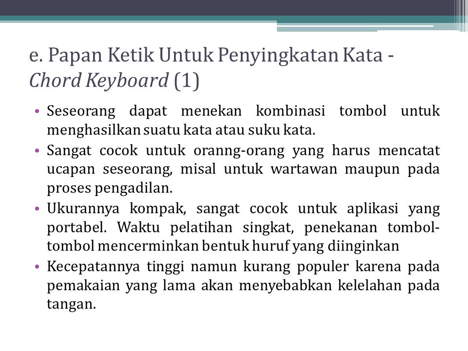 e. Papan Ketik Untuk Penyingkatan Kata - Chord Keyboard (1)