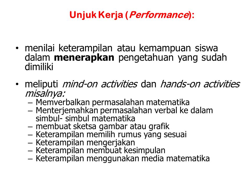 Unjuk Kerja (Performance):