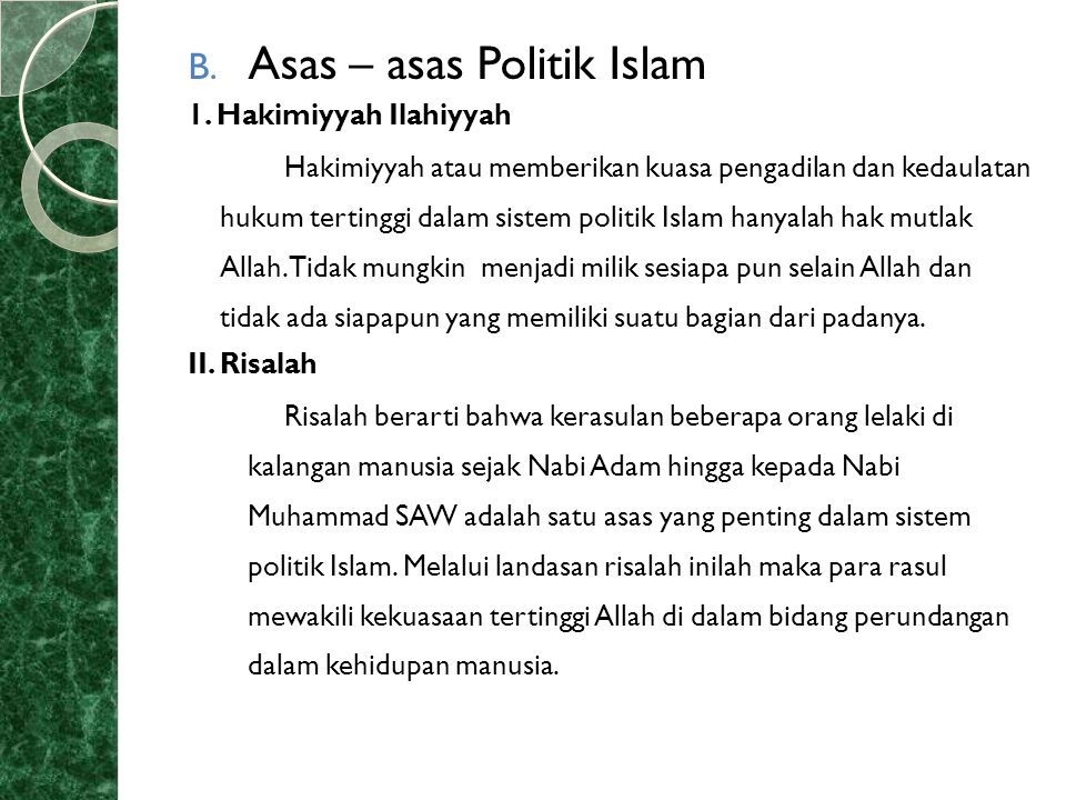 Asas – asas Politik Islam