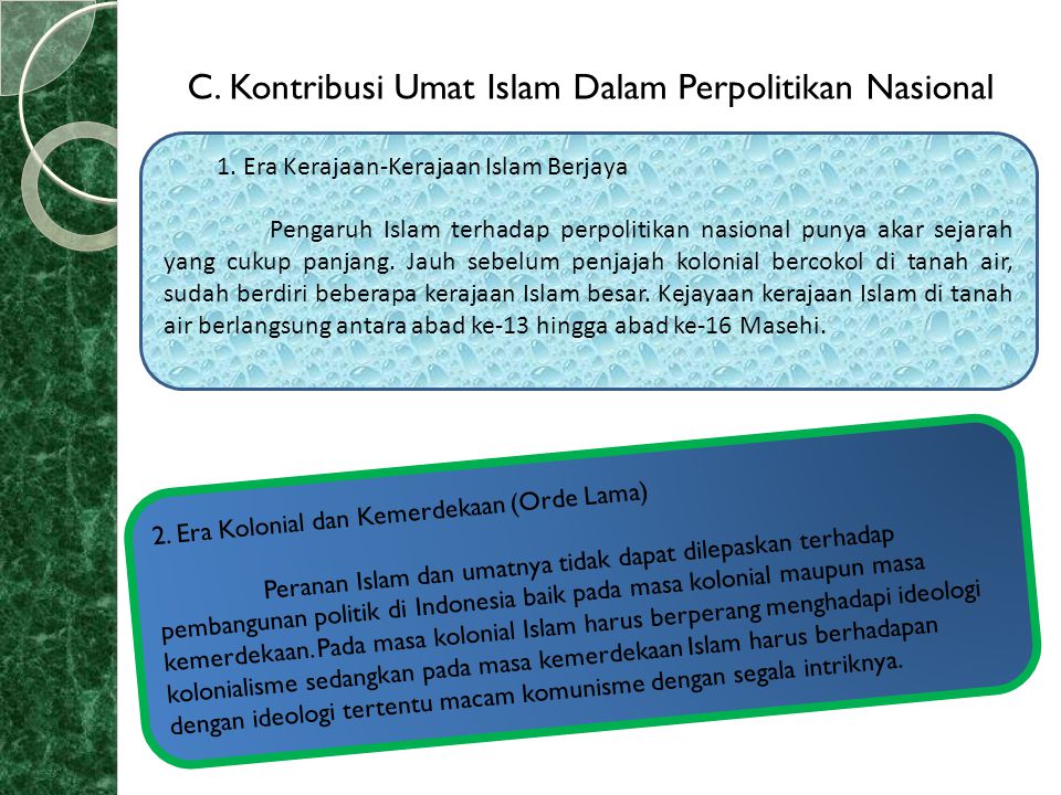 C. Kontribusi Umat Islam Dalam Perpolitikan Nasional