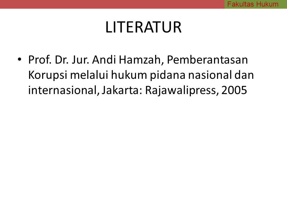 LITERATUR Prof. Dr. Jur.