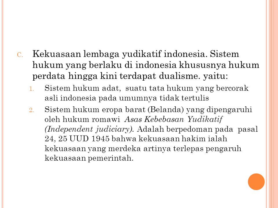 Kekuasaan lembaga yudikatif indonesia