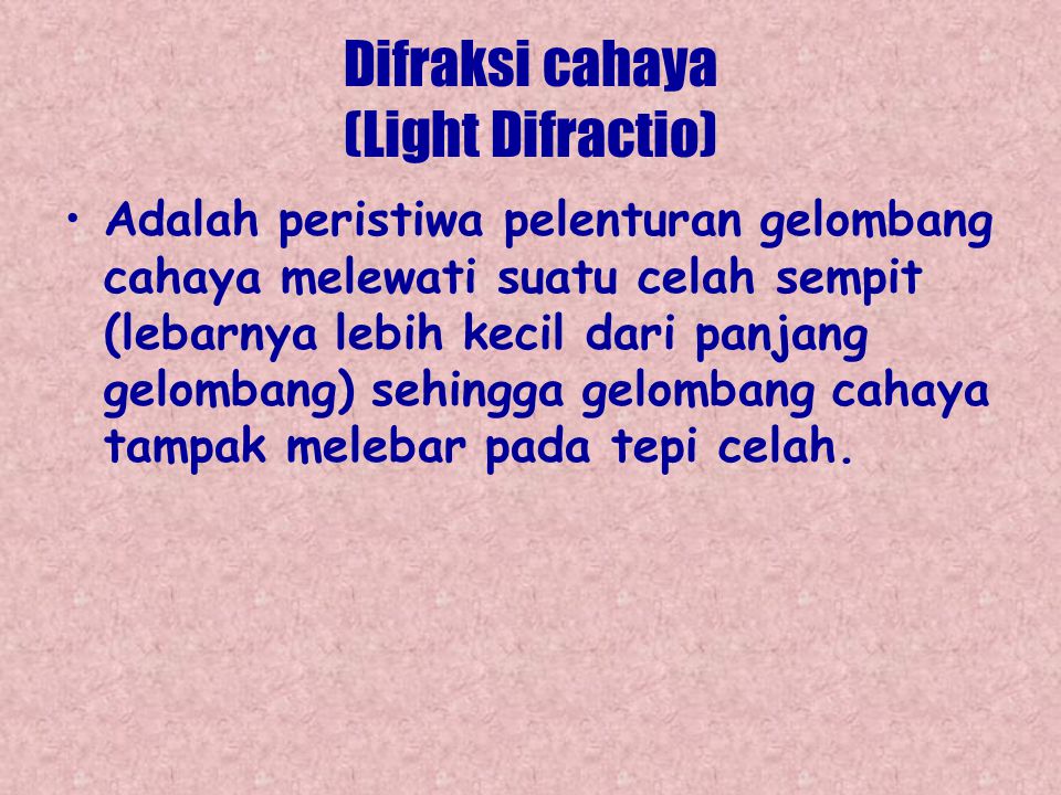 Difraksi cahaya (Light Difractio)