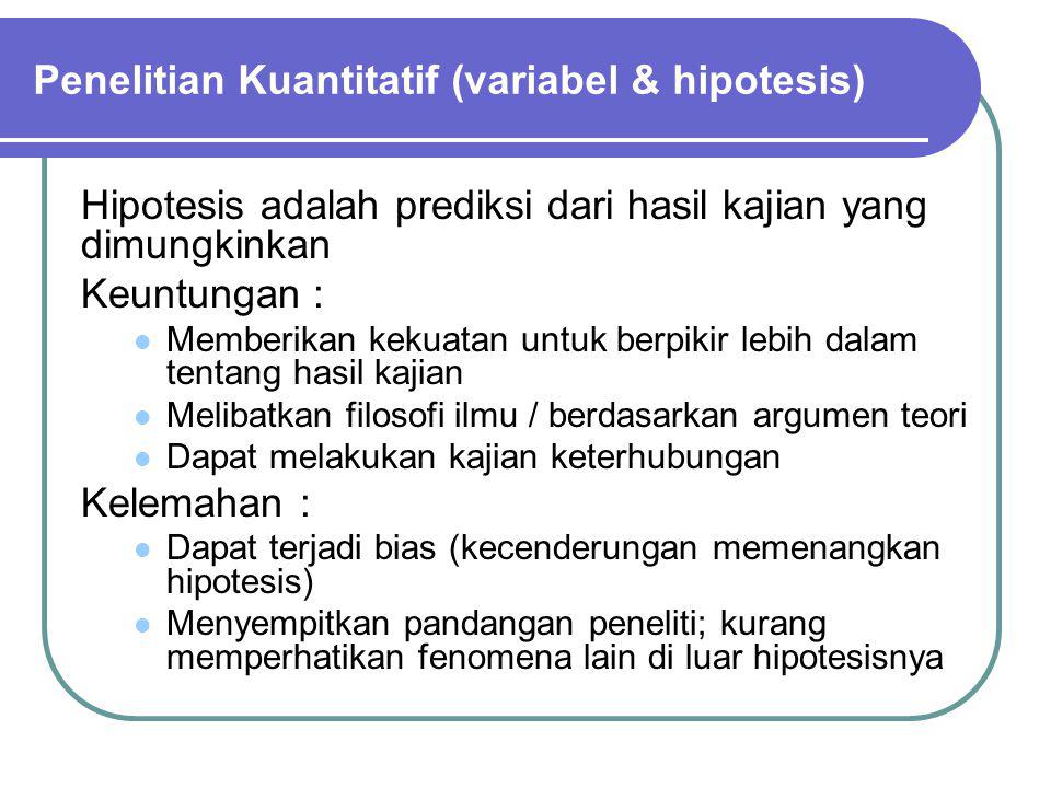 Penelitian Kuantitatif (variabel & hipotesis)
