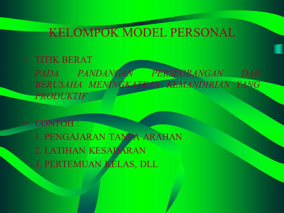 KELOMPOK MODEL PERSONAL