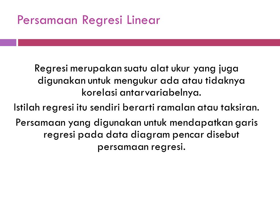 Persamaan Regresi Linear