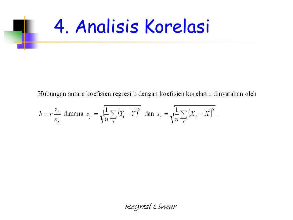 4. Analisis Korelasi Regresi Linear