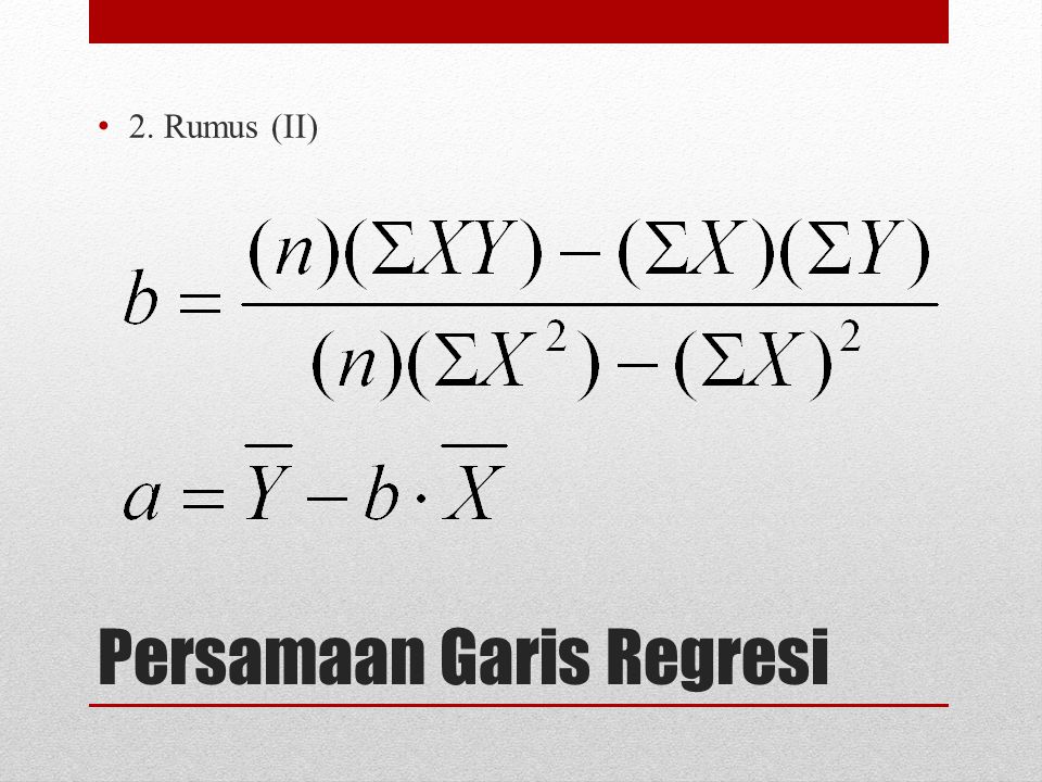 Persamaan Garis Regresi