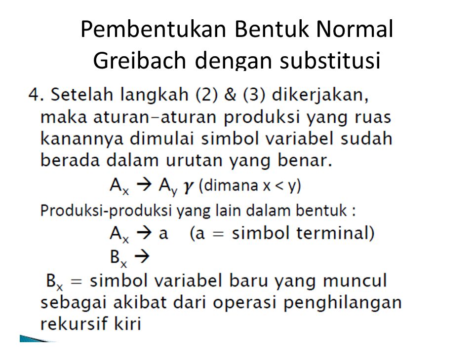 Pembentukan Bentuk Normal Greibach dengan substitusi