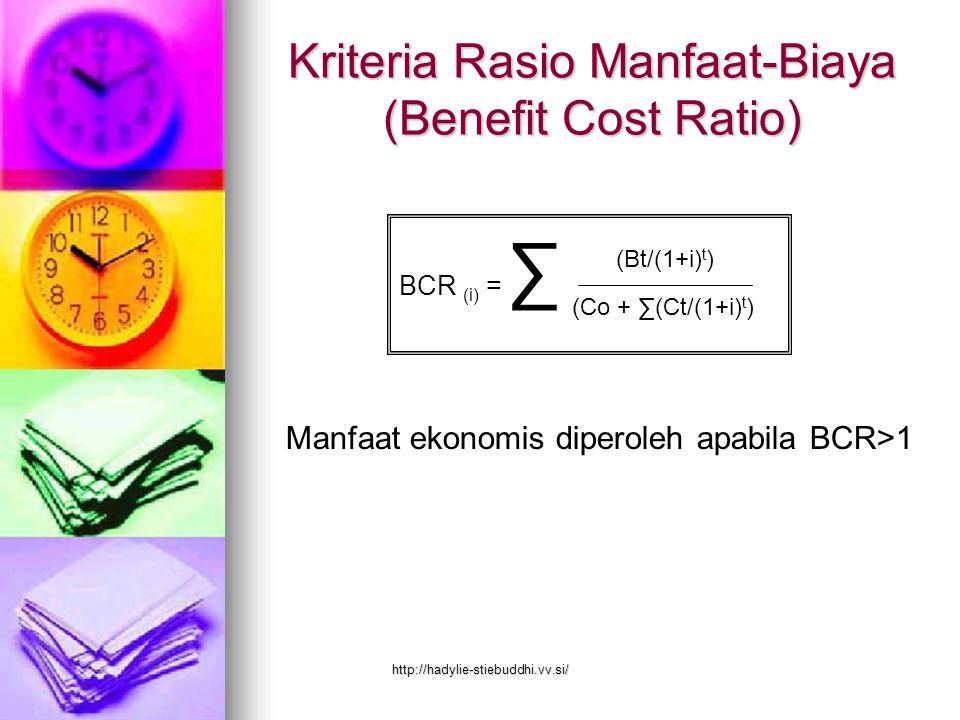 Kriteria Rasio Manfaat-Biaya (Benefit Cost Ratio)