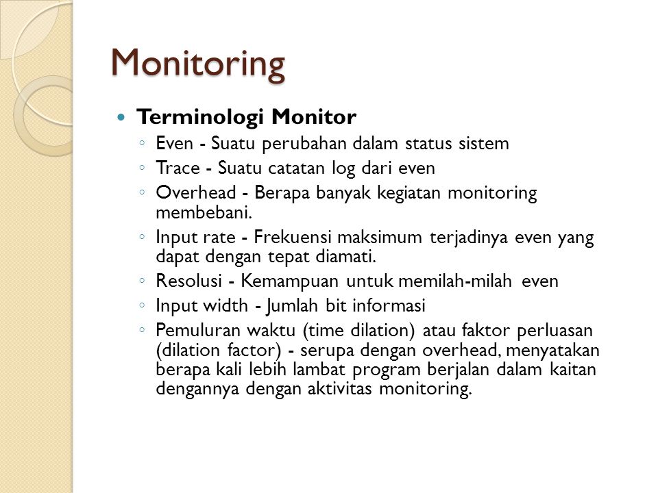 Monitoring Terminologi Monitor