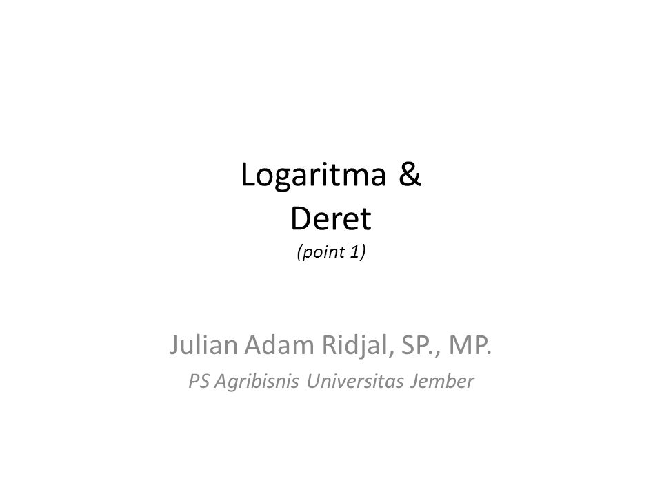 Logaritma & Deret (point 1)