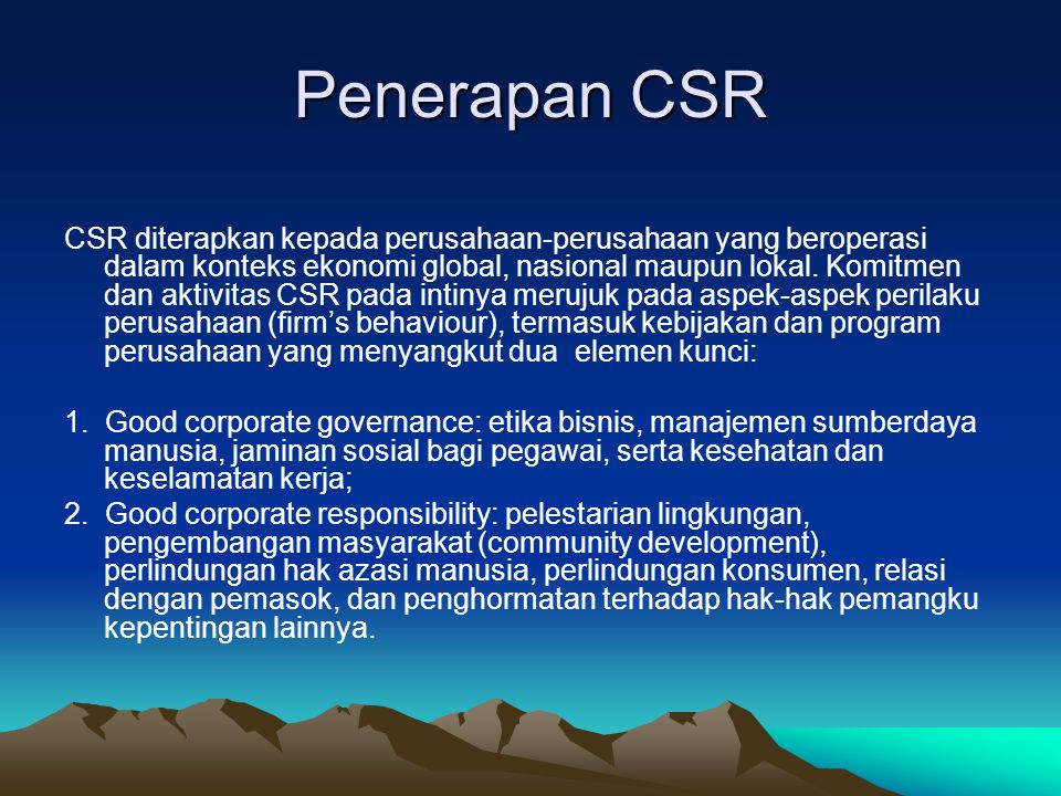 Penerapan CSR