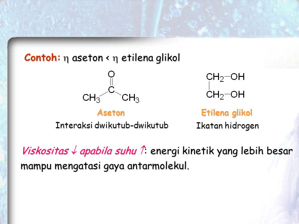  aseton <  etilena glikol