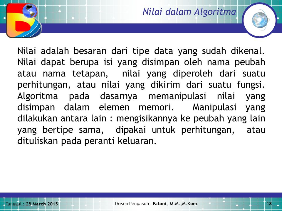 Chapter Tipe Nama Dan Nilai Ppt Download