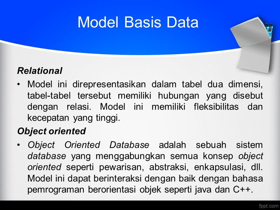 Model Basis Data Relational